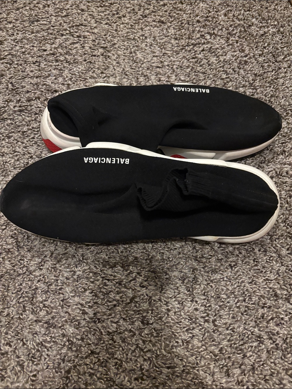 Balenciaga Men's Black Speed Trainer Slip-On Sneakers
